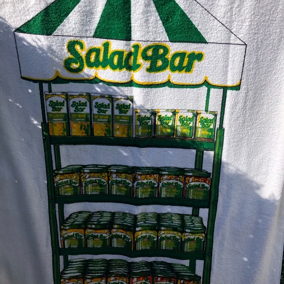 80's Salad Bar Beach Towel - Novelty Pickle Bath Sheet - Beach Supplies - Picture 7 of 14